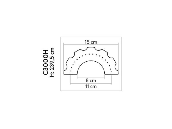 C3000H Ozdobný polostĺp MARDOM DECOR d 15 x v 240 x š 15 cm