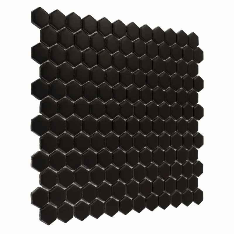 HOUSE LOVES Mini Hexagon Black matt Keramická mozaika DUNIN (30x26cm/1ks)
