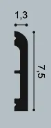 SX183F Podlahová lišta ORAC DECOR Cascade Flex d 200 x v 7,5 x š 1,3 cm