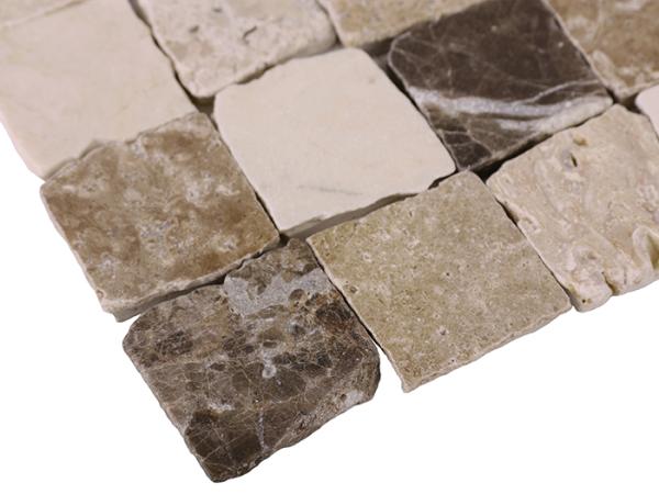 TRAVERTINE+EMPERADOR Travertine Bend Mix 32 matt Kameninové mozaiky DUNIN(30,5x30,5cm/1ks)