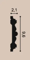 P9020 Lemovacia lišta ORAC DECOR d 200 x v 9,6 x š 2,1 cm