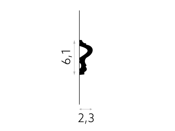 MD346 Lemovacia lišta MARDOM DECOR d 200 x v 6,1 x š 2,2 cm