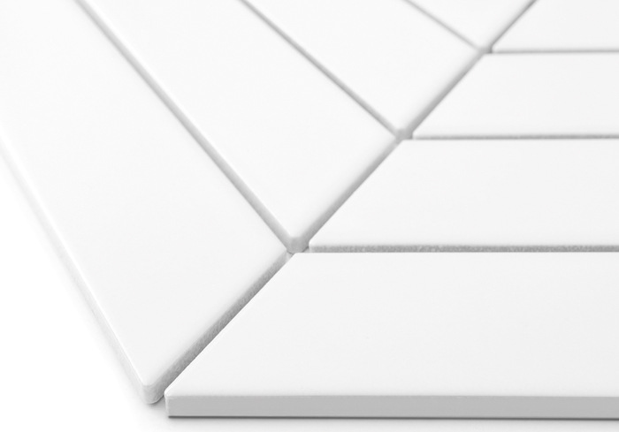 ROYAL CHEVRON White matt Porcelánové mozaiky DUNIN (31,8x22,4cm/1ks)