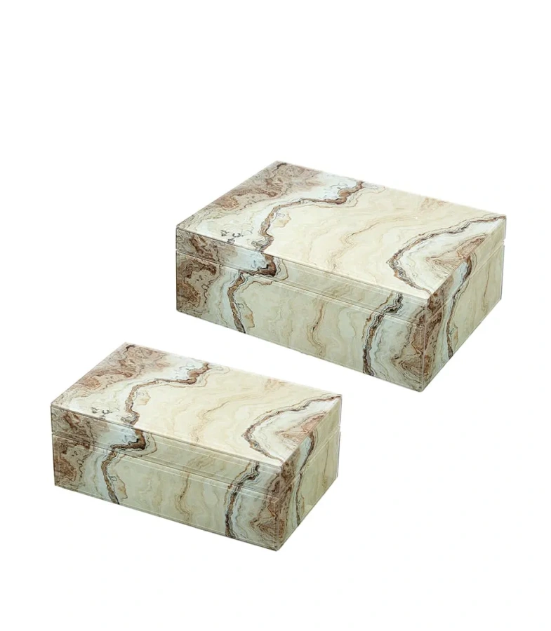 1L190 Sklenená šperkovnica LNN 28 x 18 x 10 h - 20 x 12 x 8 h cm (set2ks)