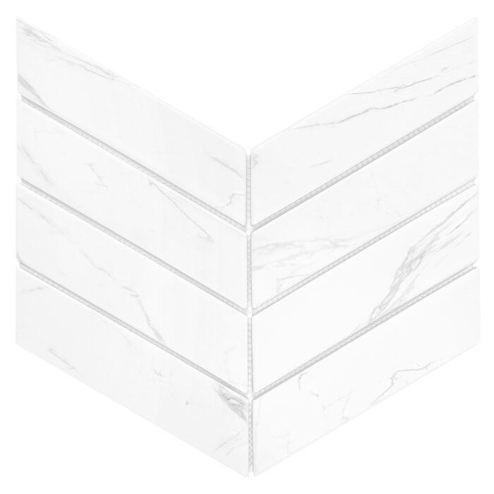 ROYAL CHEVRON Carrara matt Porcelánové mozaiky DUNIN (31,8x22,4cm/1ks)