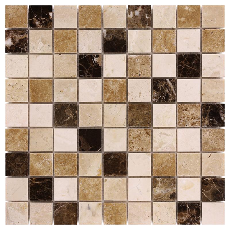 TRAVERTINE + EMPERADOR Travertine Mix 32 Travertínové mozaiky DUNIN (30,5x30,5cm/1ks)