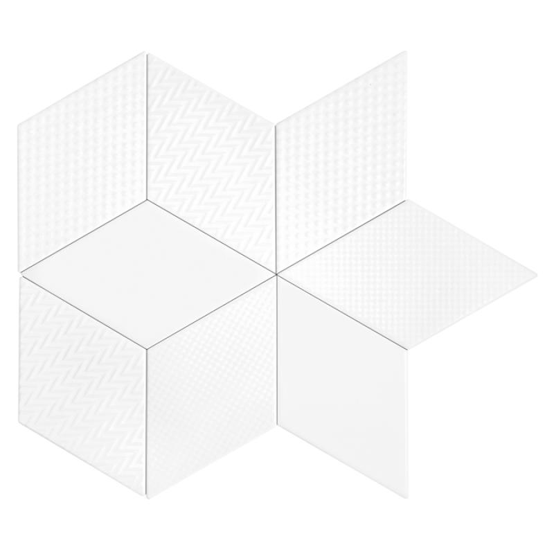 ROMBIC Rombic White 01 matt Keramická mozaika DUNIN (11,5x20cm/1ks)
