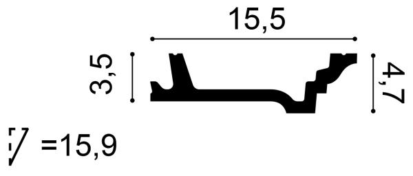C305 Rohová lišta ORAC DECOR d 200 x š 15,5 x v 4,7 cm 1