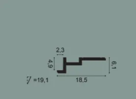 C396 Garnižová lišta ORAC DECOR Steps d 200 x v 18,5 x š 6,1 cm