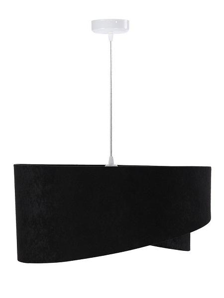 Čierna závesná lampa s velúrovým tienidlom DONNA DEKORIKO