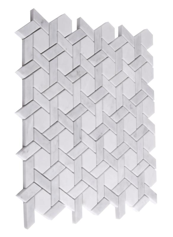 MANORIAL Carrara White Armor Mramorová mozaika DUNIN (30x29x1cm/1ks)