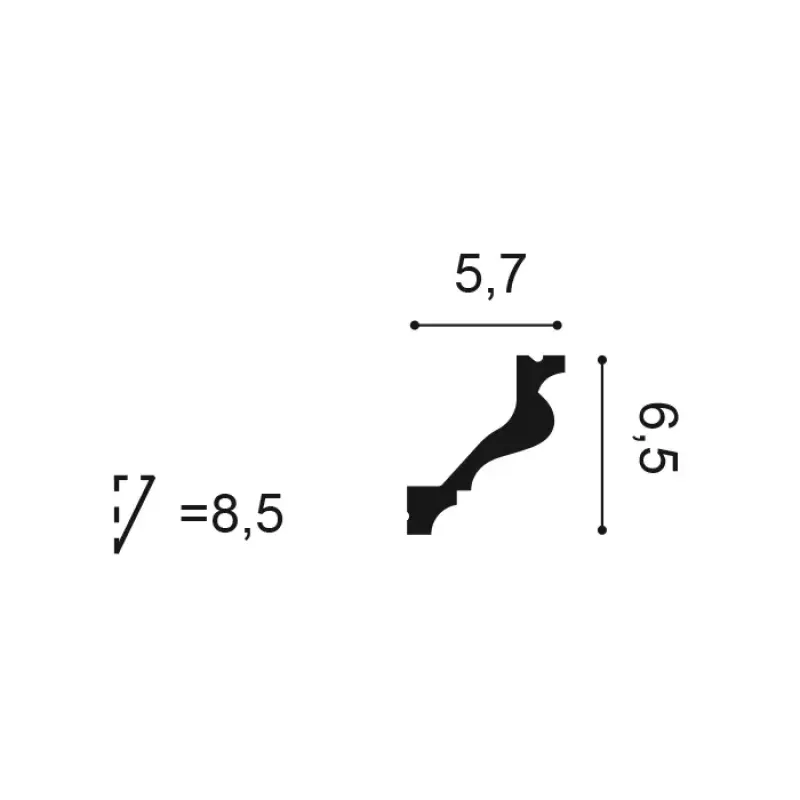 C200 Rohová lišta ORAC DECOR d 200 x š 5,7 x v 6,5 cm 1