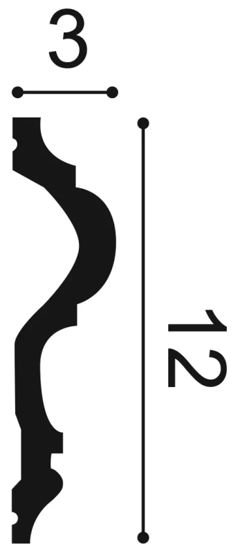 P8050 Lemovacia lišta ORAC DECOR d 200 x v 12 x š 3 cm 1