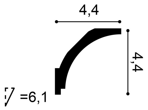 CX109 Rohová lišta ORAC DECOR d 200 x š 4,4 x v 4,4 cm 1
