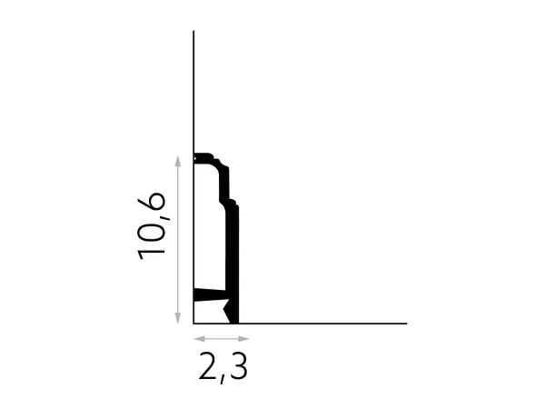 MD363 Podlahová lišta MARDOM DECOR d 200 x v 10,6 x š 2,3 cm