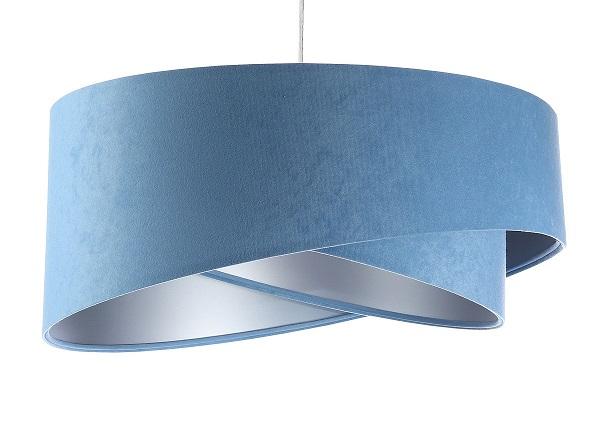 Modrá závesná lampa s velúrovým tienidlom ALISON DEKORIKO