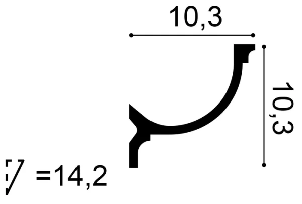 C902 Rohová lišta ORAC DECOR d 200 x š 10,3 x v 10,3 cm 1