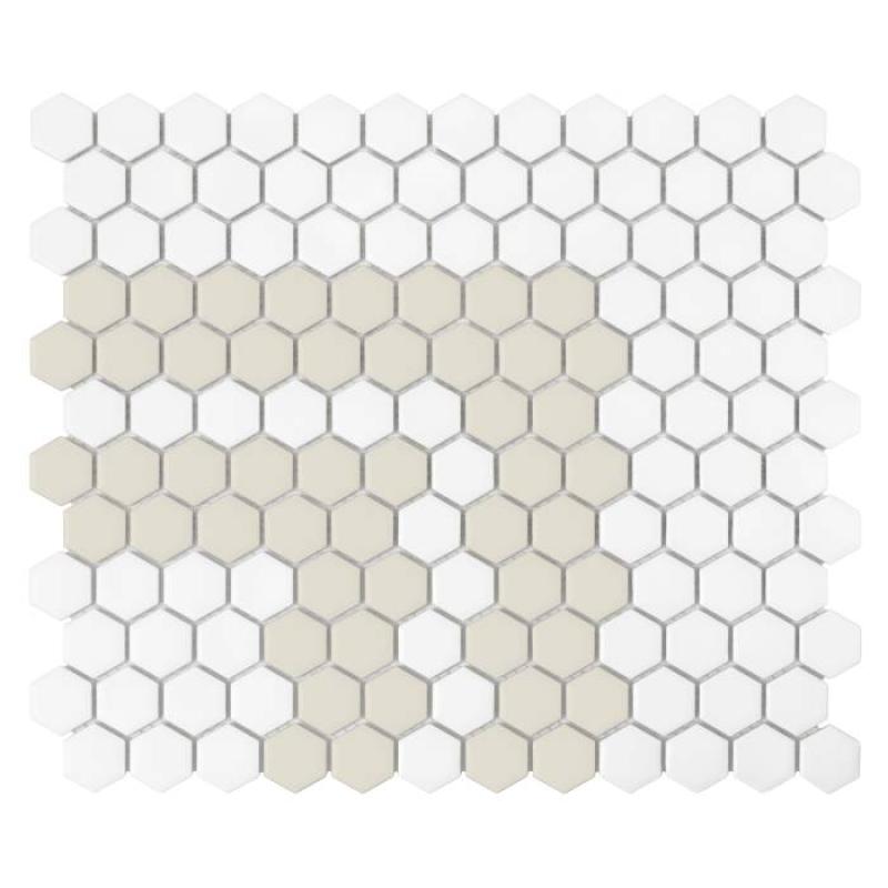 HOUSE LOVES Mini Hexagon Stripe 2.2.C matt Keramická mozaika DUNIN (30x26cm/1ks)