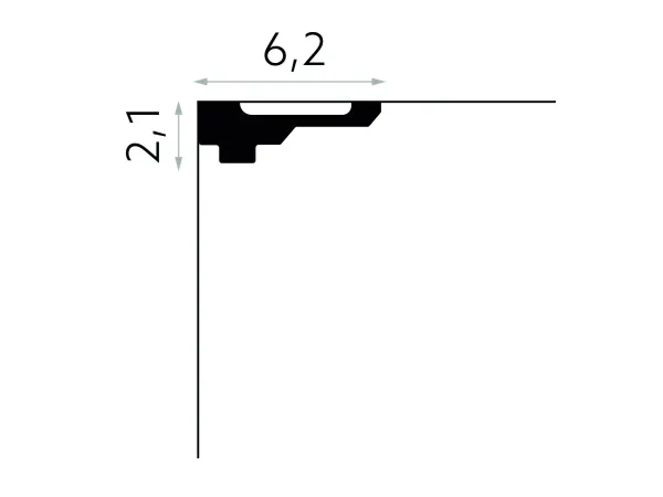 MDB164 Rohová lišta MARDOM DECOR d 240 x v 2,1 x š 6,2 cm