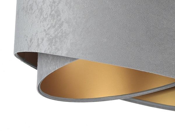 Sivo-zlatá závesná lampa s velúrovým tienidlom TAMI DEKORIKO