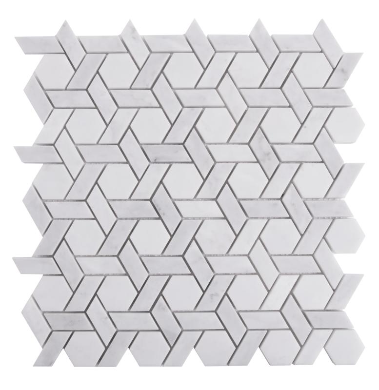MANORIAL Carrara White Armor Mramorová mozaika DUNIN (30x29x1cm/1ks)