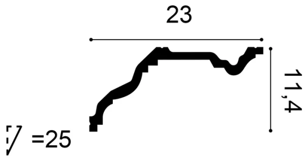 C332 Rohová lišta ORAC DECOR d 200 x š 23 x v 11,4 cm 1