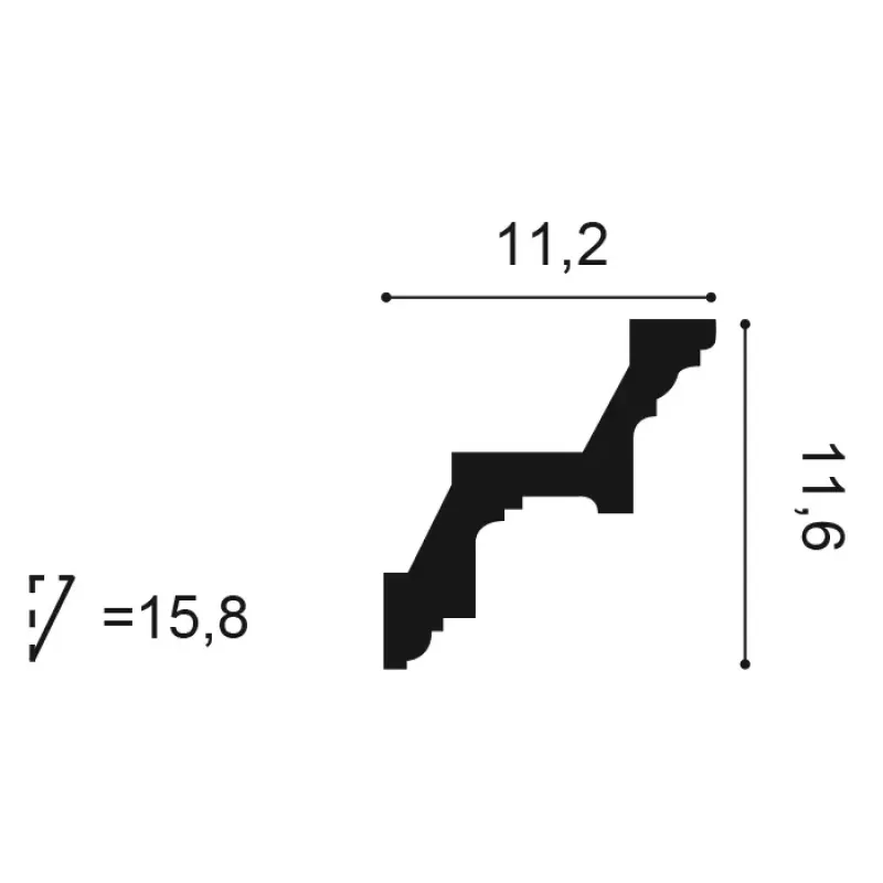 C211 Rohová lišta ORAC DECOR d 200 x š 11,2 x v 11,6 cm 1