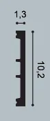 SX163 Podlahová lišta ORAC DECOR Square d 200 x v 10,2 x š 1,3 cm