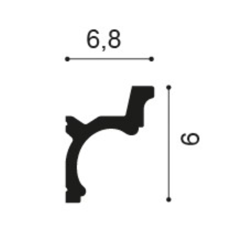 C328 Rohová lišta ORAC DECOR d 200 x š 6,8 x v 9 cm 1