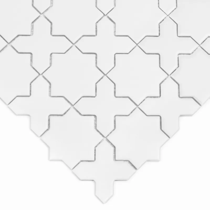 HOUSE LOVES Star&Cross White matt Keramické mozaiky DUNIN (30,2x30,2cm/1ks)
