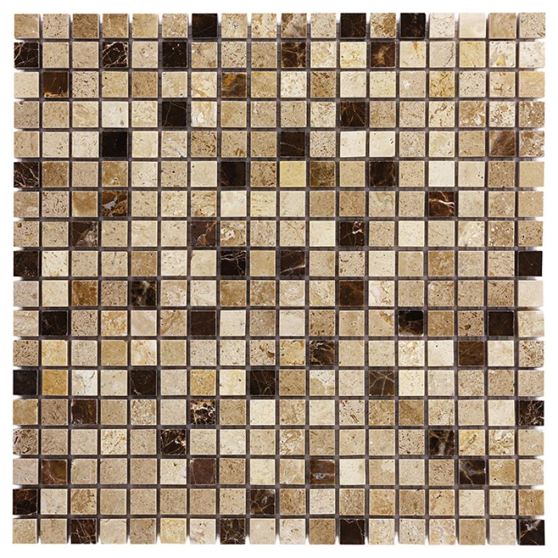 TRAVERTINE + EMPERADOR Travertine Cream Mix 15 Kameninové mozaiky DUNIN (30,5x30,5cm/1ks)