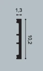 DX163-2300-RAL9003 Podlahová povrchovo upravená lišta ORAC DECOR 230 x v 10,2 x š 1,3 cm