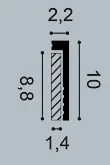 SX171 Podlahová lišta ORAC DECOR Square d 200 x v 10 x š 2,2 cm