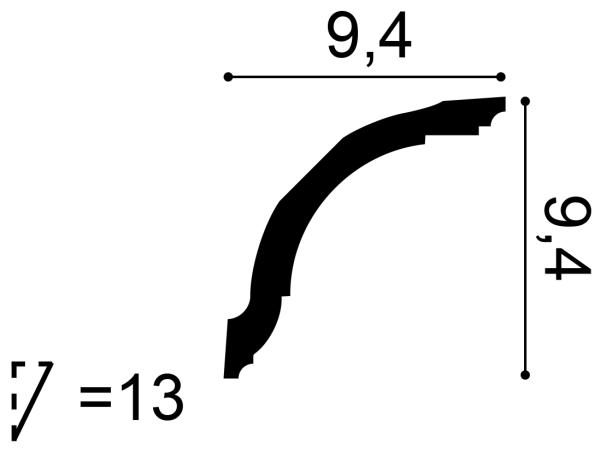 CX127 Rohová lišta ORAC DECOR d 200 x š 9,4 x v 9,4 cm 1