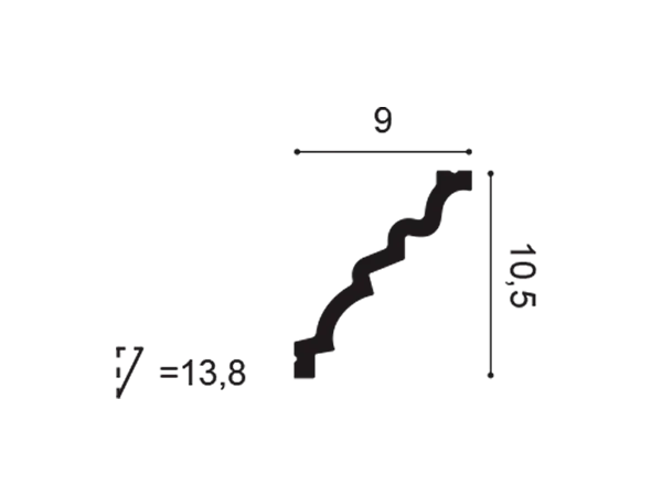 C326 Rohová lišta ORAC DECOR d 200 x š 10,5 x v 9,0 cm 1