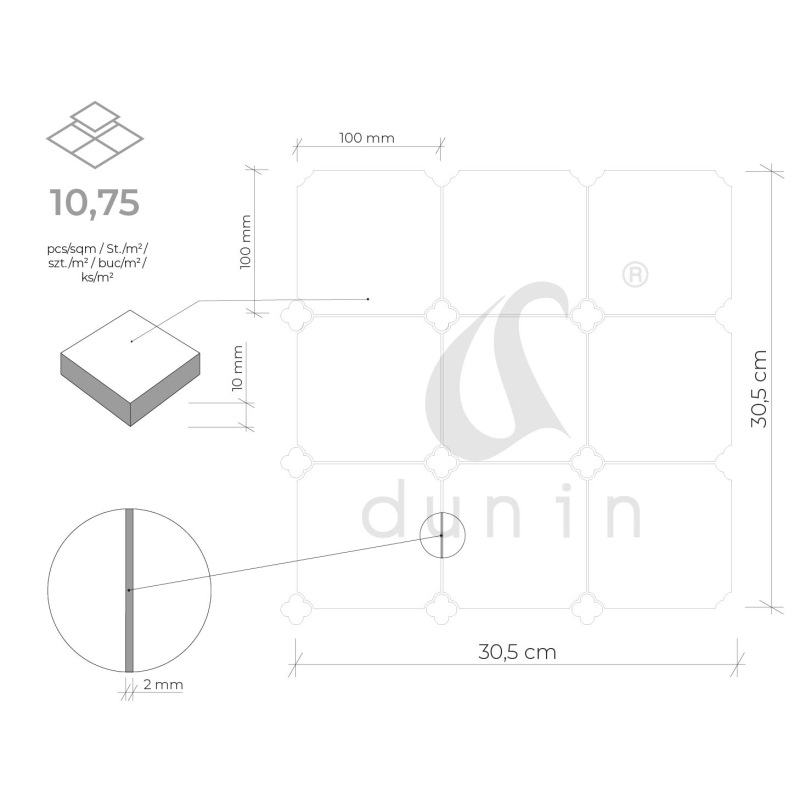 MANORIAL Carrara Octalux Mramorové mozaiky DUNIN (30,5x30,5cm/1ks) 5