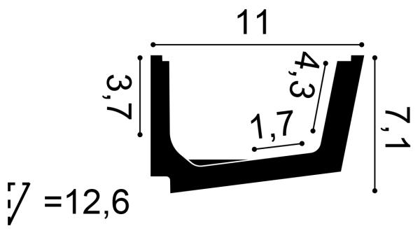 C357 Lišta pre nepriame osvetlenie d 200 x š 11,0 x v 7,1 cm 1