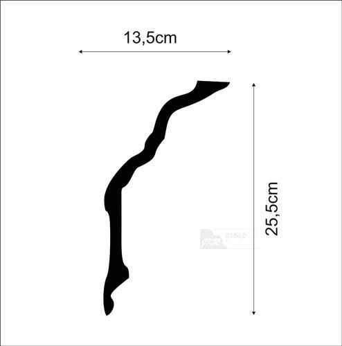 C340 Garnižová lišta, multifunkčný profil d 200 x v 13,5 x š 25,6 cm