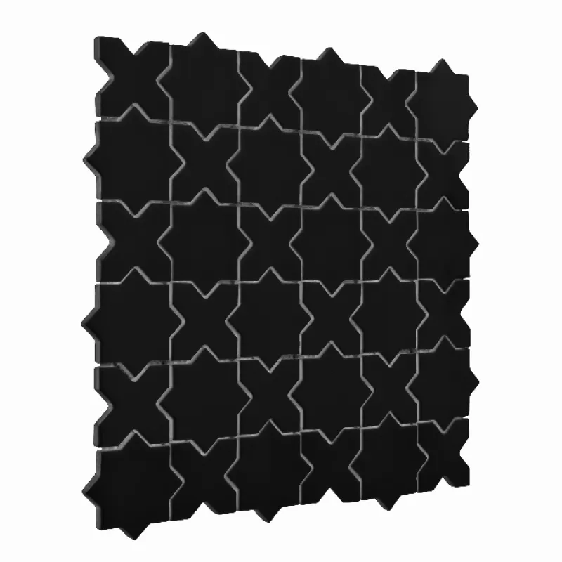 HOUSE LOVES Star&Cross Black matt Keramické mozaiky DUNIN (30,2x30,2cm/1ks)