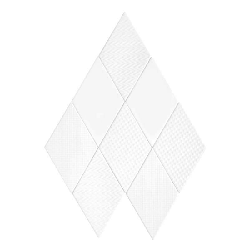 ROMBIC Rombic White 02 matt Keramická mozaika DUNIN (11,5x20cm/1ks)