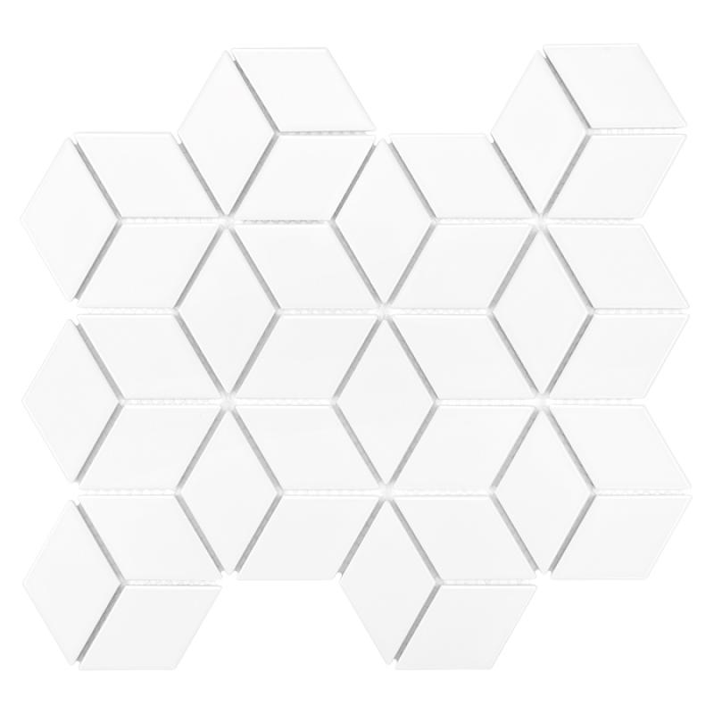 ROMBIC Mini Rombic White 48 Keramická mozaika DUNIN (30,7x29,7cm/1ks)