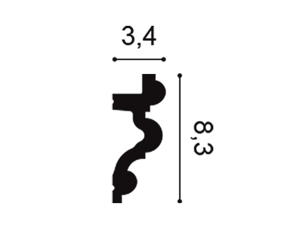 C324 Lišta pre nepriame osvetlenie ORAC DECOR d 200 x š 3,4 x v 8,3 cm 1