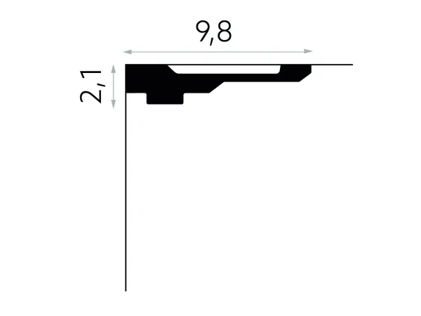 MDB165 Rohová lišta MARDOM DECOR d 240 x v 2,1 x š 9,8 cm