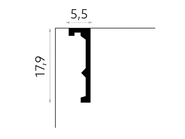 QL056T Garnižová lišta MARDOM DECOR d 200 x v 17,9 x š 5,5 cm