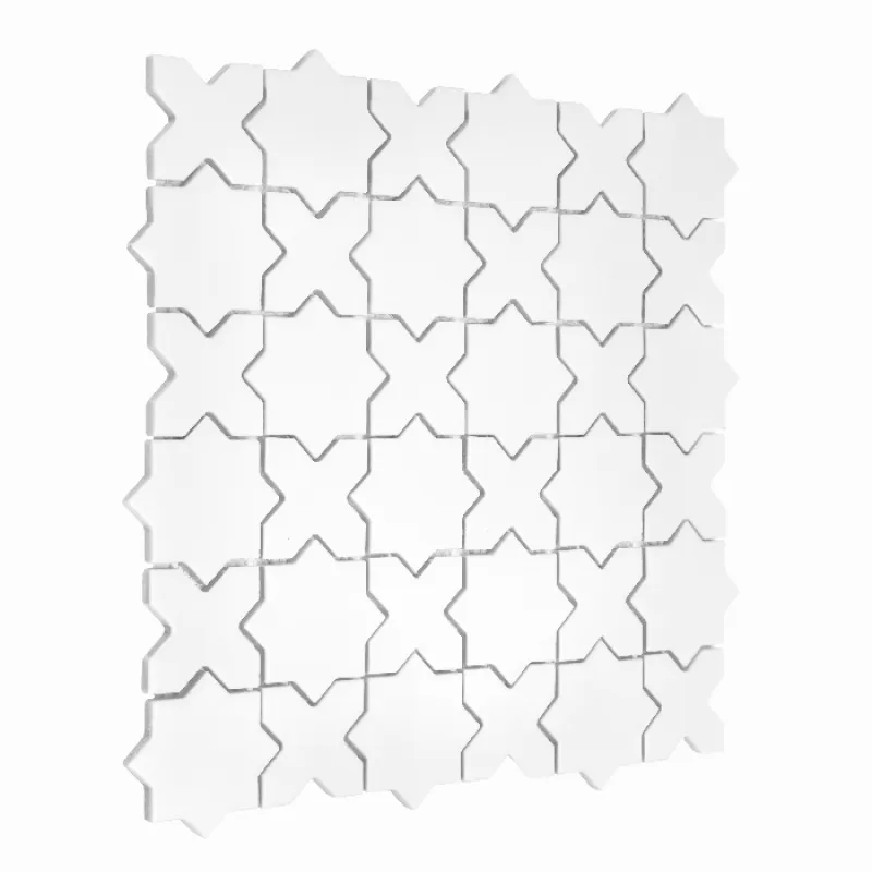 HOUSE LOVES Star&Cross White matt Keramické mozaiky DUNIN (30,2x30,2cm/1ks)