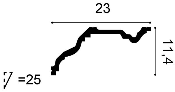 C332 Rohová lišta ORAC DECOR d 200 x š 23,0 x v 11,4 cm 1