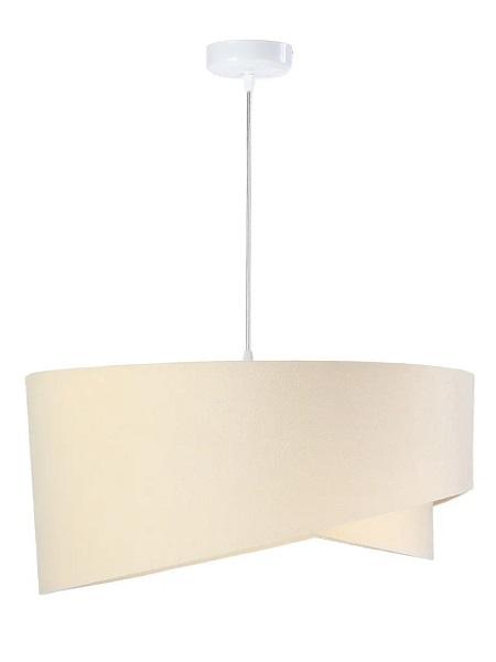 Béžovo-biela závesná lampa s velúrovým tienidlom ARIADNA DEKORIKO