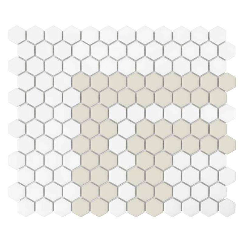 HOUSE LOVES Mini Hexagon Stripe 2.3.C matt Keramická mozaika DUNIN (30x26cm/1ks)