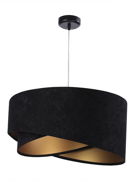 Čierna závesná lampa s velúrovým tienidlom EMI DEKORIKO