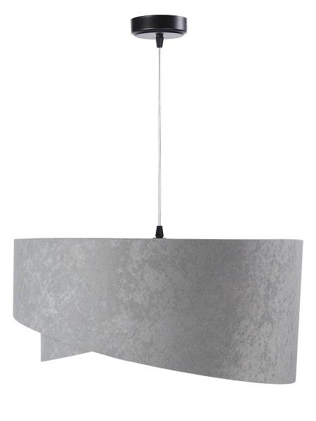 Sivo-biela závesná lampa s velúrovým tienidlom TAMI DEKORIKO